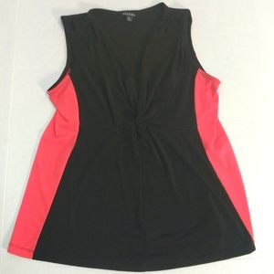 George Black and Coral Sleeveless Top Size M